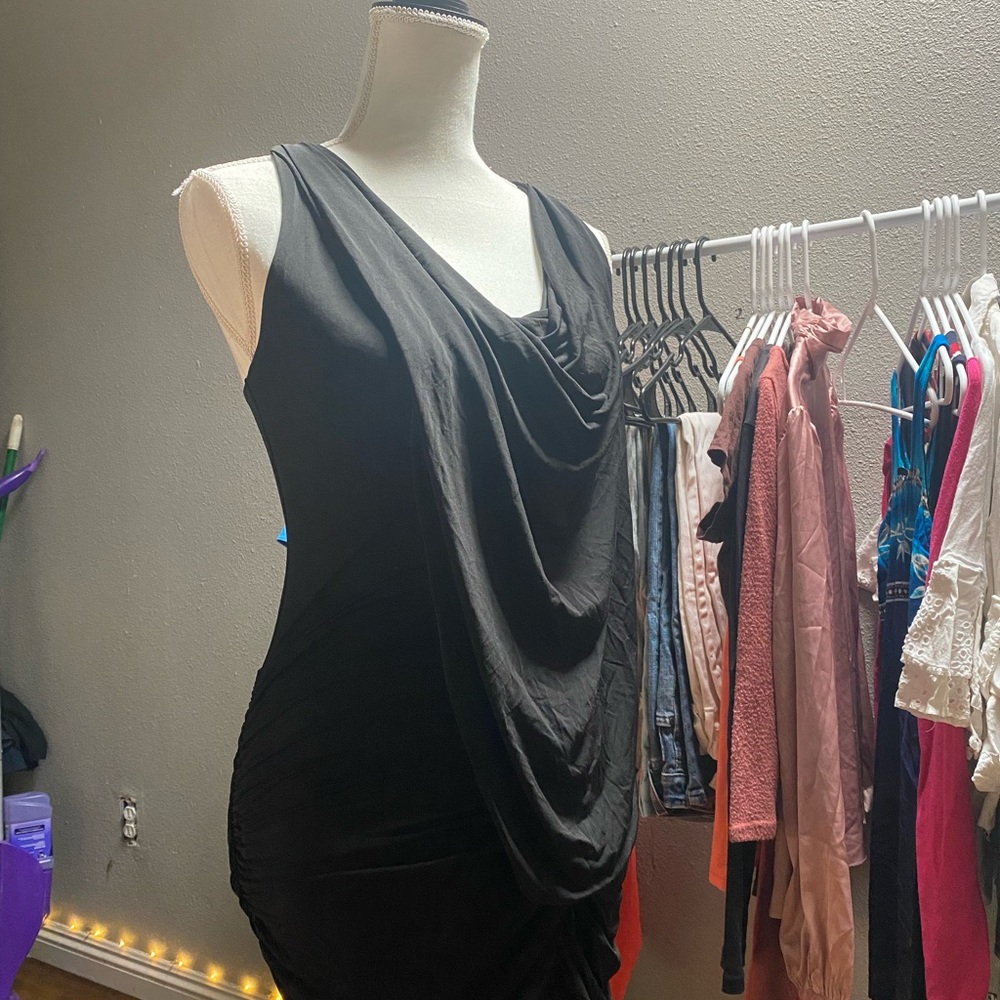 BCBG MaxAzria Small Dress. Black, ruffled layers.